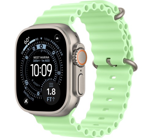 Apple Watch Ultra 3 (2025) Natural Titanium Neon Green Ocean band 