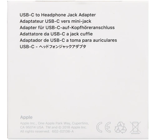 Переходник Apple MU7E2ZM/A mini-Jack 3.5 USB Type-C белый