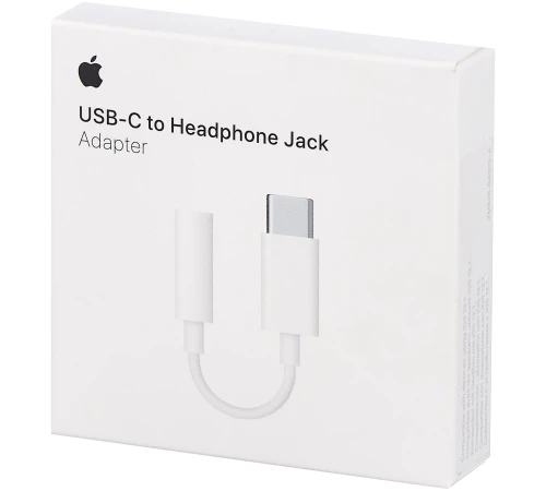 Переходник Apple MU7E2ZM/A mini-Jack 3.5 USB Type-C белый