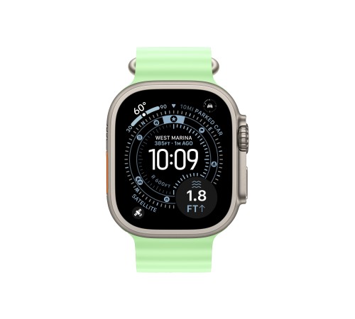 Apple Watch Ultra 3 (2025) Natural Titanium Neon Green Ocean band 