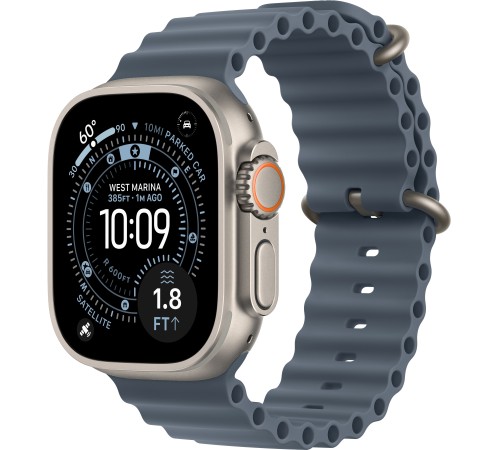 Apple Watch Ultra 3 (2025) Natural Titanium Anchor Blue Ocean band 