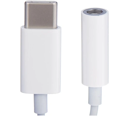 Переходник Apple MU7E2ZM/A mini-Jack 3.5 USB Type-C белый