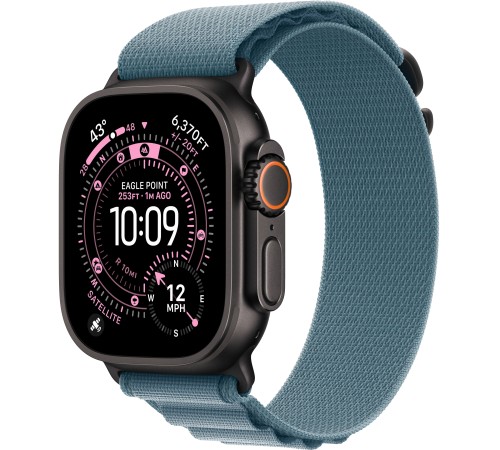 Apple Watch Ultra 3 (2025) Black Titanium Light Blue Alpine loop