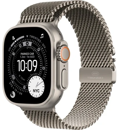 Titanium Milanese Loop Apple Watch Ultra 3 (2025) Natural Titanium + Titanium Milanese Loop 