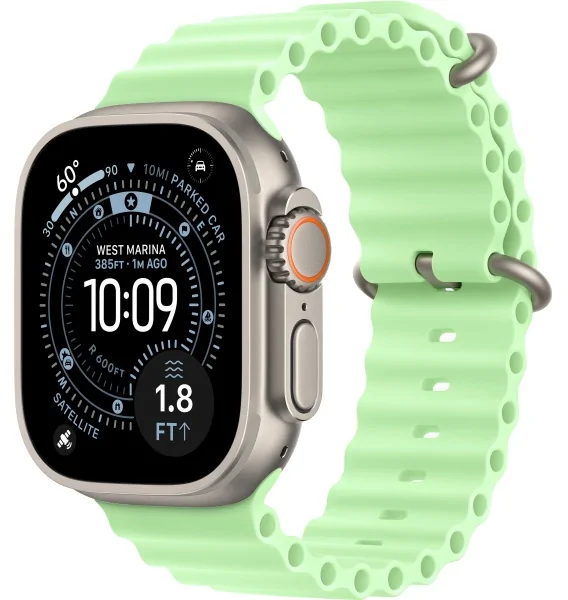 Apple Watch Ultra 3 (2025) Natural Titanium Neon Green Ocean band 