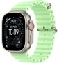 Ocean Band Apple Watch Ultra 3 (2025) Natural Titanium Neon Green Ocean band  