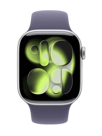 46mm Apple Watch 11 46мм silver aluminium Sport Band purple fog 