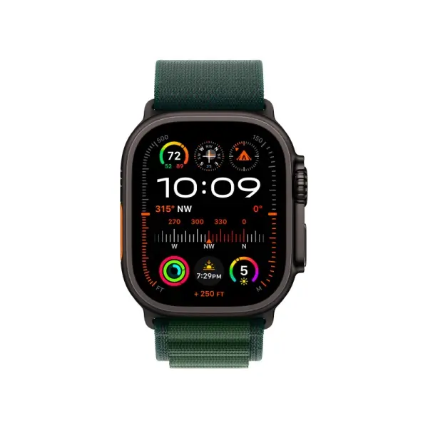 Alpine Loop Apple Watch Ultra 2 Black (2024) Alpine Loop Dark Green 
