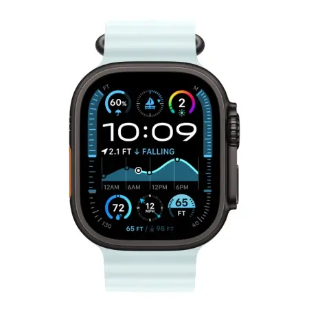 Ocean Band Apple Watch Ultra 2 Black (2024) Ice Blue Ocean Band 