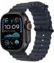 Ocean Band Apple Watch Ultra 2 Black (2024) Navy Ocean Band 