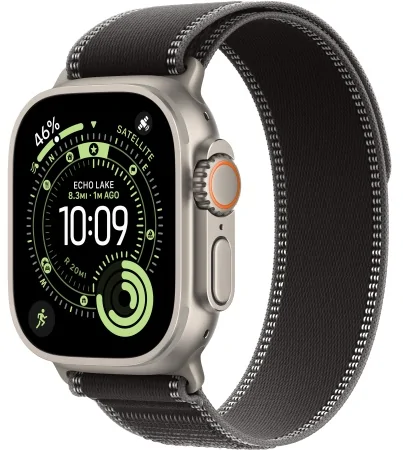 Trail Loop Apple Watch Ultra 3 (2025) Natural Titanium Black/Charcoal Trail Loop 