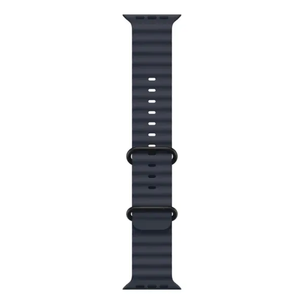 Ocean Band Apple Watch Ultra 2 Black (2024) Navy Ocean Band 