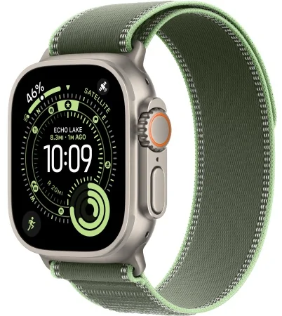 Trail Loop Apple Watch Ultra 3 (2025) Natural Titanium Green/Neon Trail Loop 