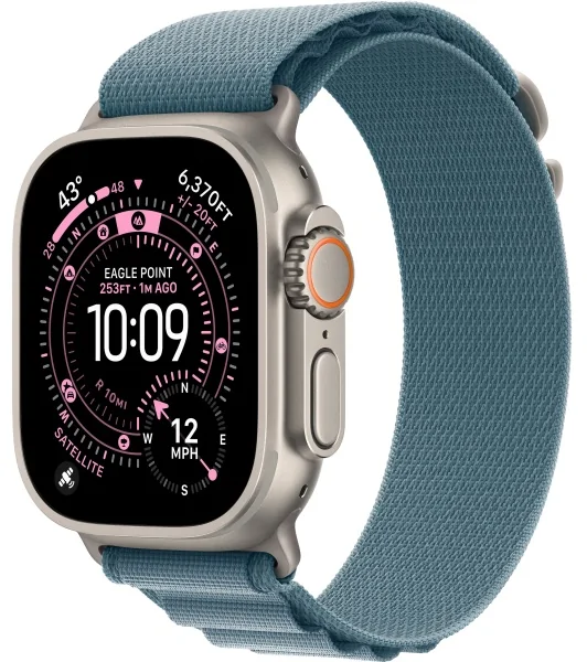 Apple Watch Ultra 3 (2025) Natural Titanium Light Blue Alpine loop