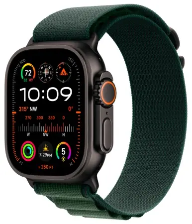 Alpine Loop Apple Watch Ultra 2 Black (2024) Alpine Loop Dark Green 