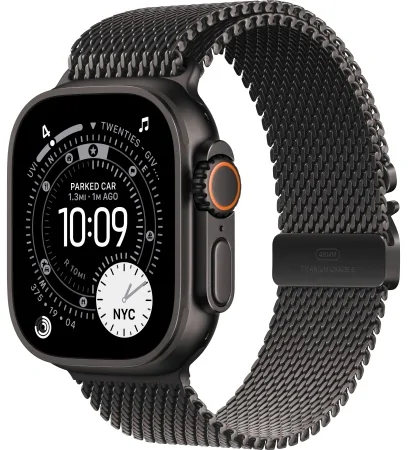 Titanium Milanese Loop Apple Watch Ultra 3 (2025) Black Titanium + Titanium Milanese Loop 