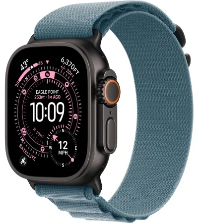 Alpine Loop Apple Watch Ultra 3 (2025) Black Titanium Light Blue Alpine loop 